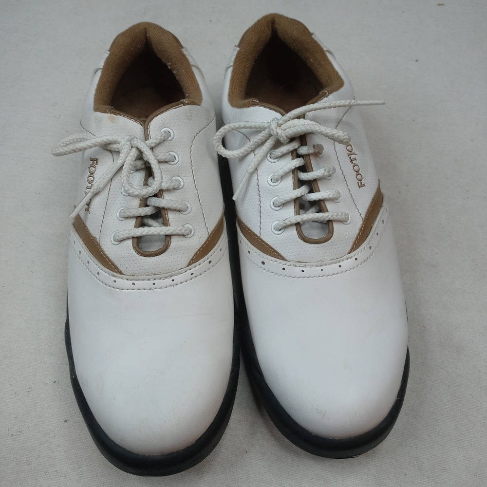 FootJoy Women's White and Brown Athletic Golf Shoes - Picture 4 of 8